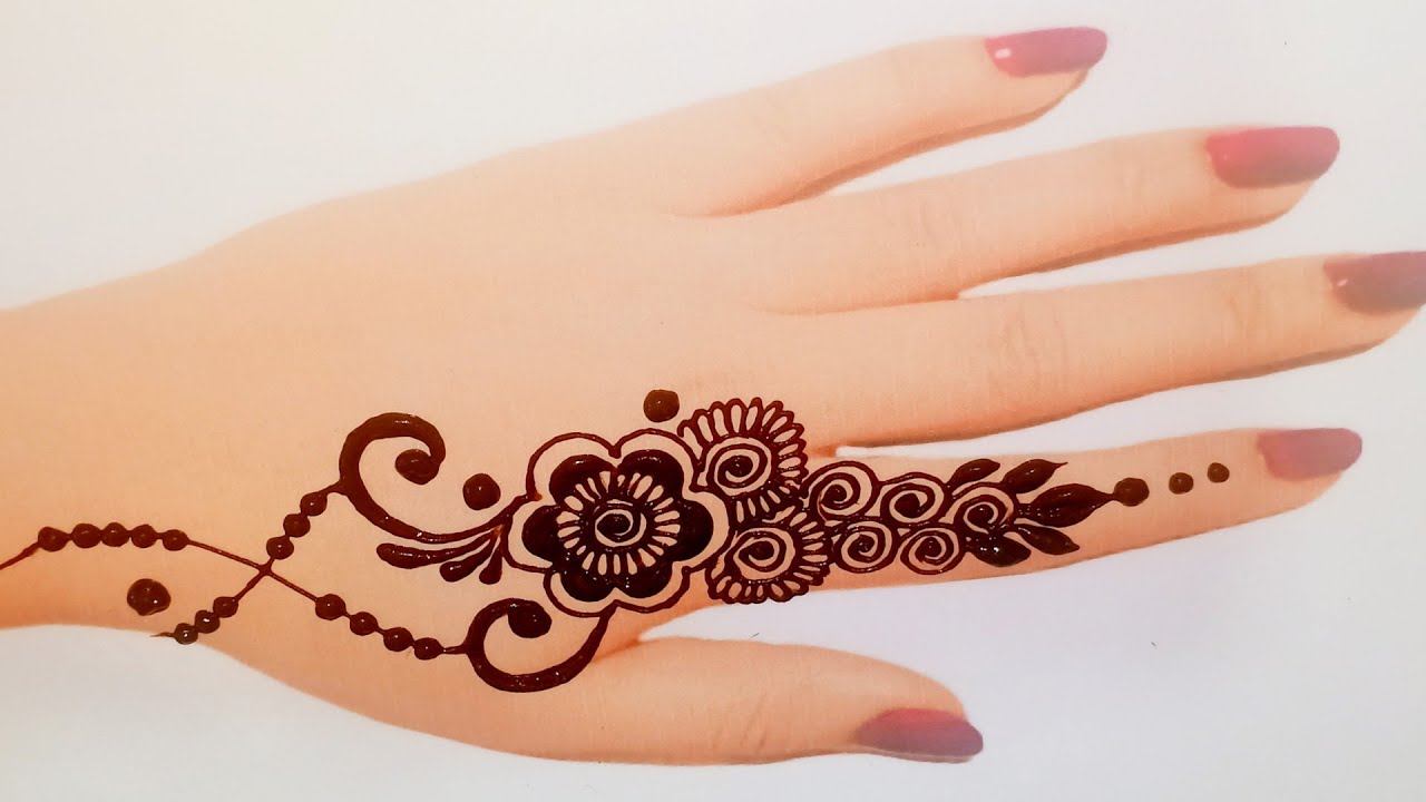 Finger mehndi design||new back hand mehndi design 2020||simple mehndi # ...