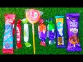 ASMR Candy Unwrapping &amp; Eating Lollipops + Gummy + Chocolate 🍫