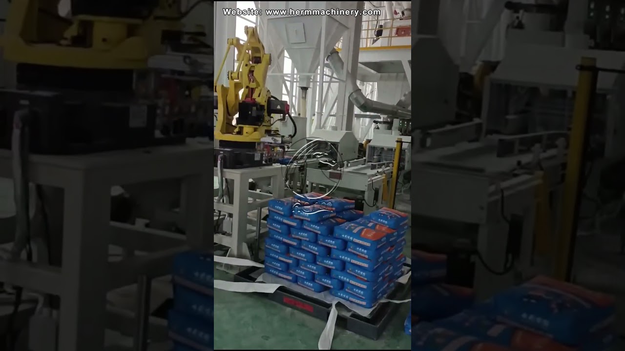 Современный робот-паллетайзер для мешков с кормом | Автоматизация упаковочной линии