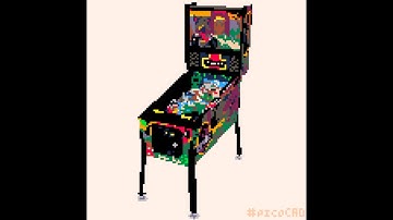 Jurassic Park Pinball making of timelapse in #picoCAD