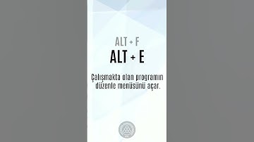 Excel Kısayolları #shorts