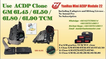 How to clone GM 6LXX transmission TCM/TCU with Yanhua ACDP