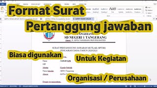 Contoh Surat Pertanggung Jawaban Contoh Surat Pertanggung Jawaban