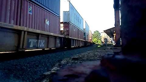 NS Stack Train Rolls Through At Bound Brook