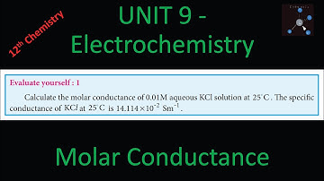 Calculate the molar conductance of 0.01M aqueous KCl solution at 25 °C . The specific conductance of
