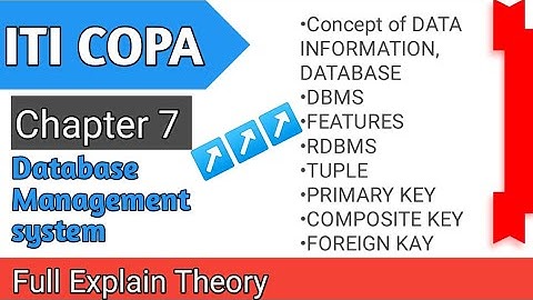 iti copa Chapter 7 || DATABASE MANAGEMENT SYSTEM|| 2021