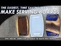 Easiest time saving way to make wood  epoxy resin serving boards with silicone molds  templates