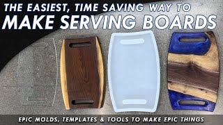 Easiest Time Saving Way To Make Wood & Epoxy Resin Serving Boards With Silicone Molds & Templates