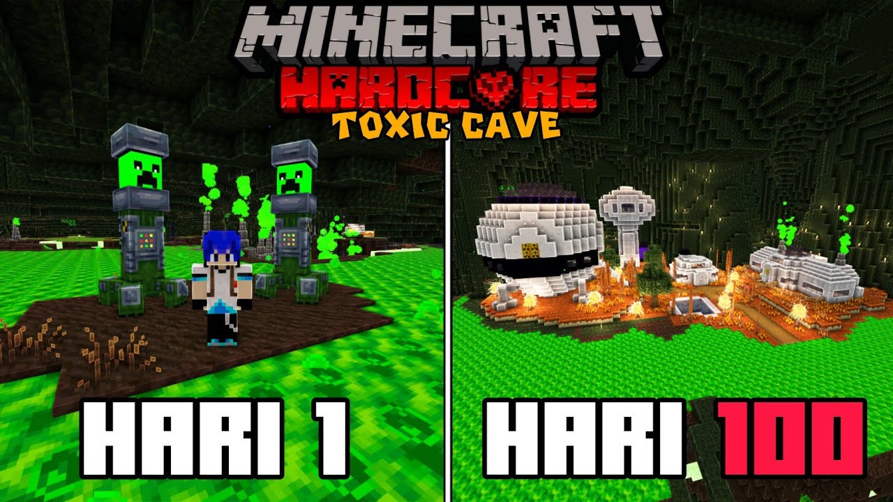 100 Hari di Minecraft Hardcore Cave Only - Petualangan di Gua Beracun
