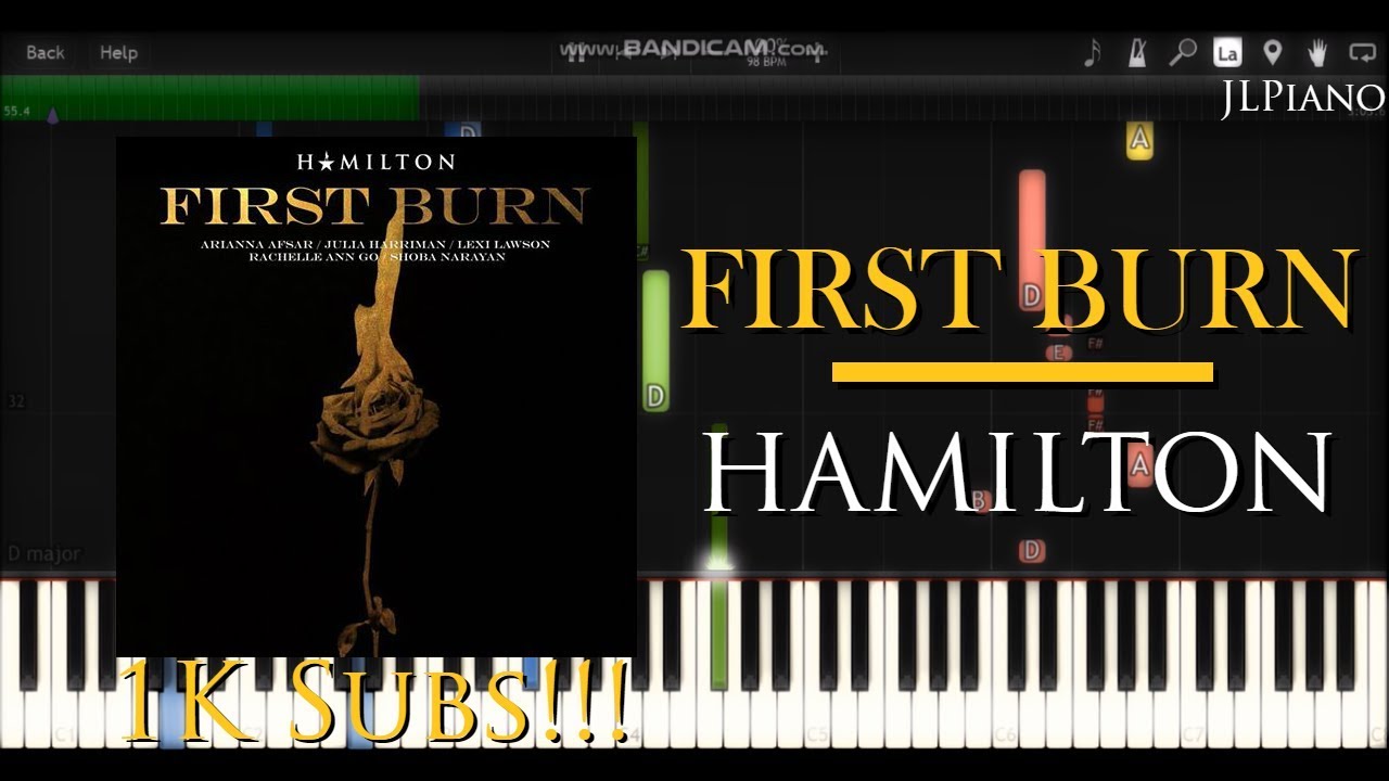 First Burn Hamilton Synthesia Piano Vocal Cover Youtube - burn hamilton roblox piano