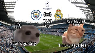 CAT MEMES FOOTBALL - Manchester City VS Real Madrid Champions League Quarter-FINAL Highlights