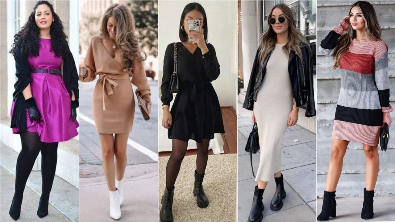 OUTFITS con VESTIDOS y BOTINES 2023 TENDENCIAS LOOKS con BOTINES - YouTube