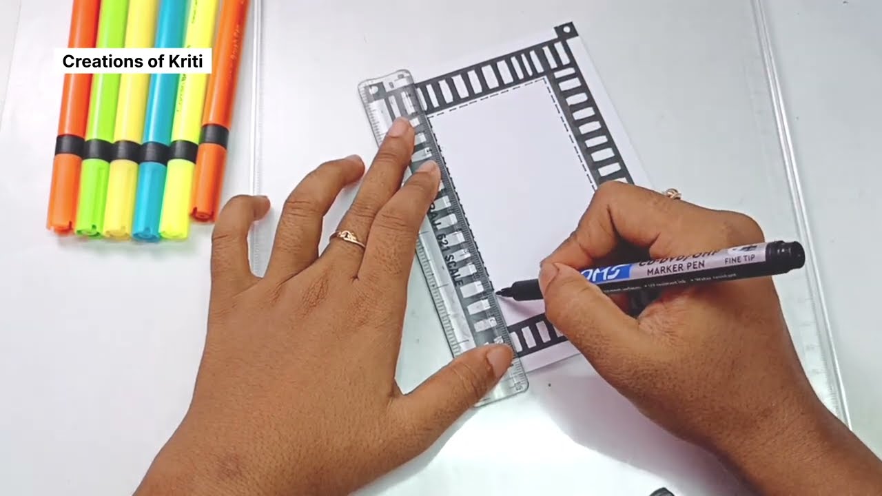 Easy black border design | Front page project file design | border design | project file design