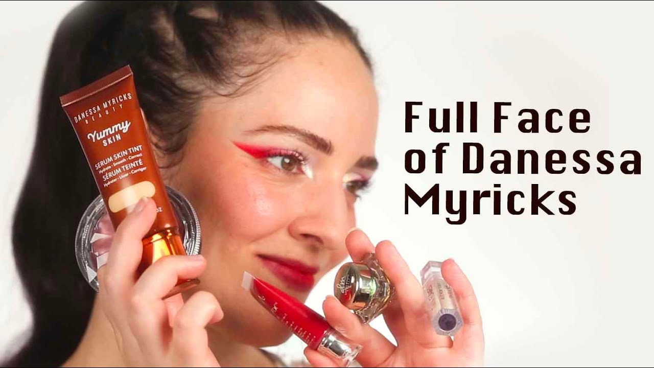 Full Face of Danessa Myricks -- monochromatic red makeup look with creams