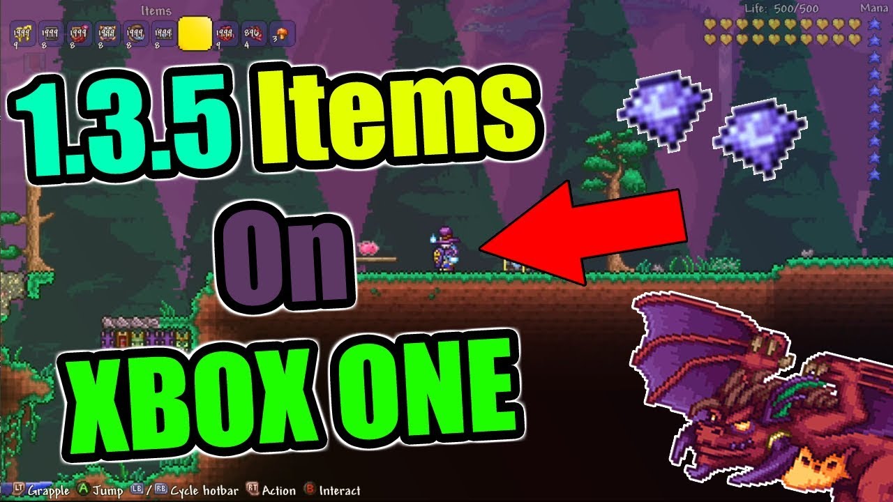 Terraria 1.3.5.3 ITEMS ON XBOX ONE!! Desktop Items To Console / WORKS