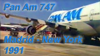 1991 Pan Am 747  Madrid  New York JFK Clipper Class