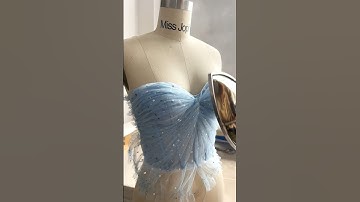 Making a midi sky blue prom dress with removable straps #fashion #sewing #promdress