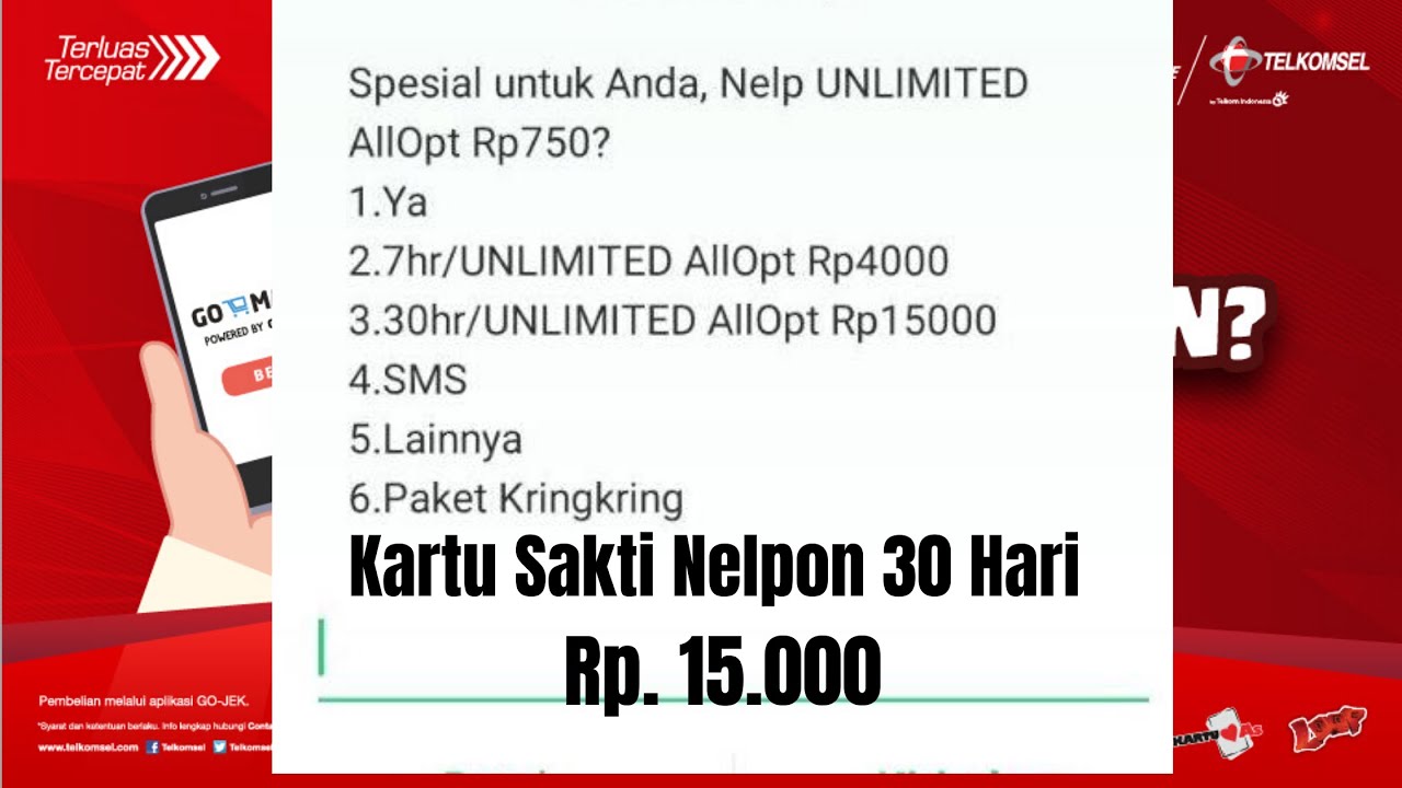 Paket Nelpon Sepuasnya 30 Hari Rp 15000 Youtube