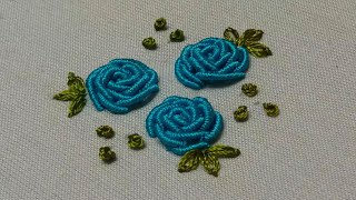 Hand Embroidery: Bullion Knot Rose Stitch | All over design