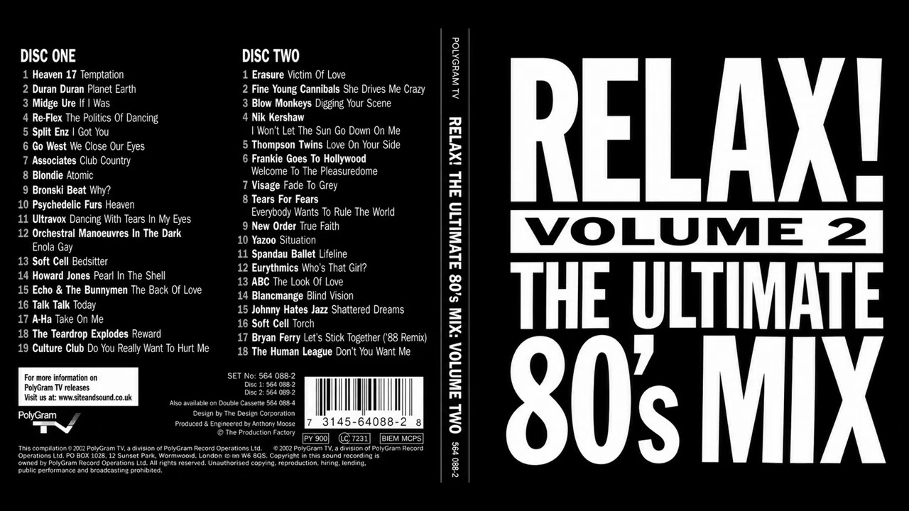 RELAX! THE ULTIMATE 80S MIX VOL 2 NON STOP 2 HOUR+ MIX - YouTube