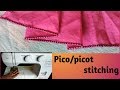 How to pico stitches (roll hemming) with Usha Janome