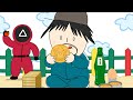 순한맛 오징어게임 - 애니먹방 (달고나,도시락,스테이크) / Squid Game Mukbang Animation / ASMR