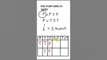 Verify P or T = T and P and F = F using Truth table | prepositional logic| Discrete math #shorts