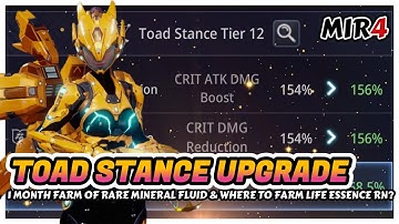 MIR4: Toad Stance Upgrade and Why Players are focusing on Skill Attack/Reduc Build?