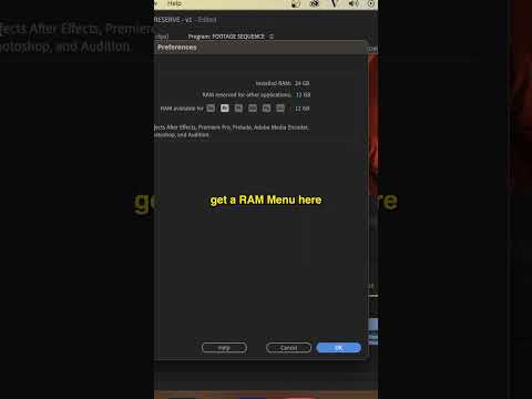 The SECRET to FASTER Premiere Pro PERFORMANCE (RAM INCREASE)