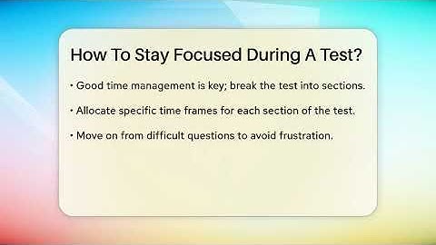 How To Stay Focused During A Test? - The Personal Growth Path