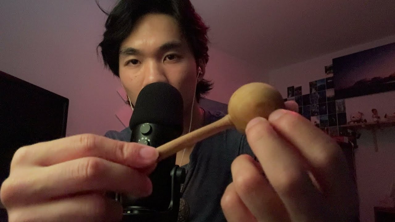 ASMR mouth sounds and a wooden spoon
