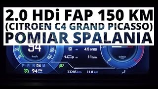 Citroen C4 Grand Picasso 2.0 Hdi 150 Km (At) - Pomiar Spalania - Youtube