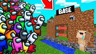 RETO DE LA BASE VS 1000000 AMONG US 😰😱 BASE BEBE NOOB VS IMPOSTOR MINECRAFT