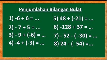 ||Operasi Hitung Penjumlahan Bilangan Bulat Negatif dan Positif||
