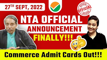 NTA UGC NET 27 Sept 2022 Official Announcement | NET Admit Cards Out For Commerce Shift |Aditi Ma