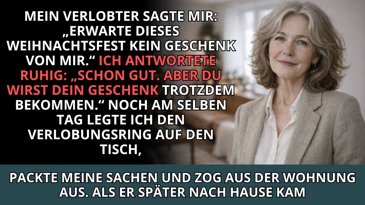 Am dritten Advent saß ich mit meinem Verlobten in meiner Küche, der Grünkohl dampfte, und er sagte völlig trocken: „Erwarte dieses Weihnachten nichts von mir. Diese ganze Schenkerei ist kindisch.“...
