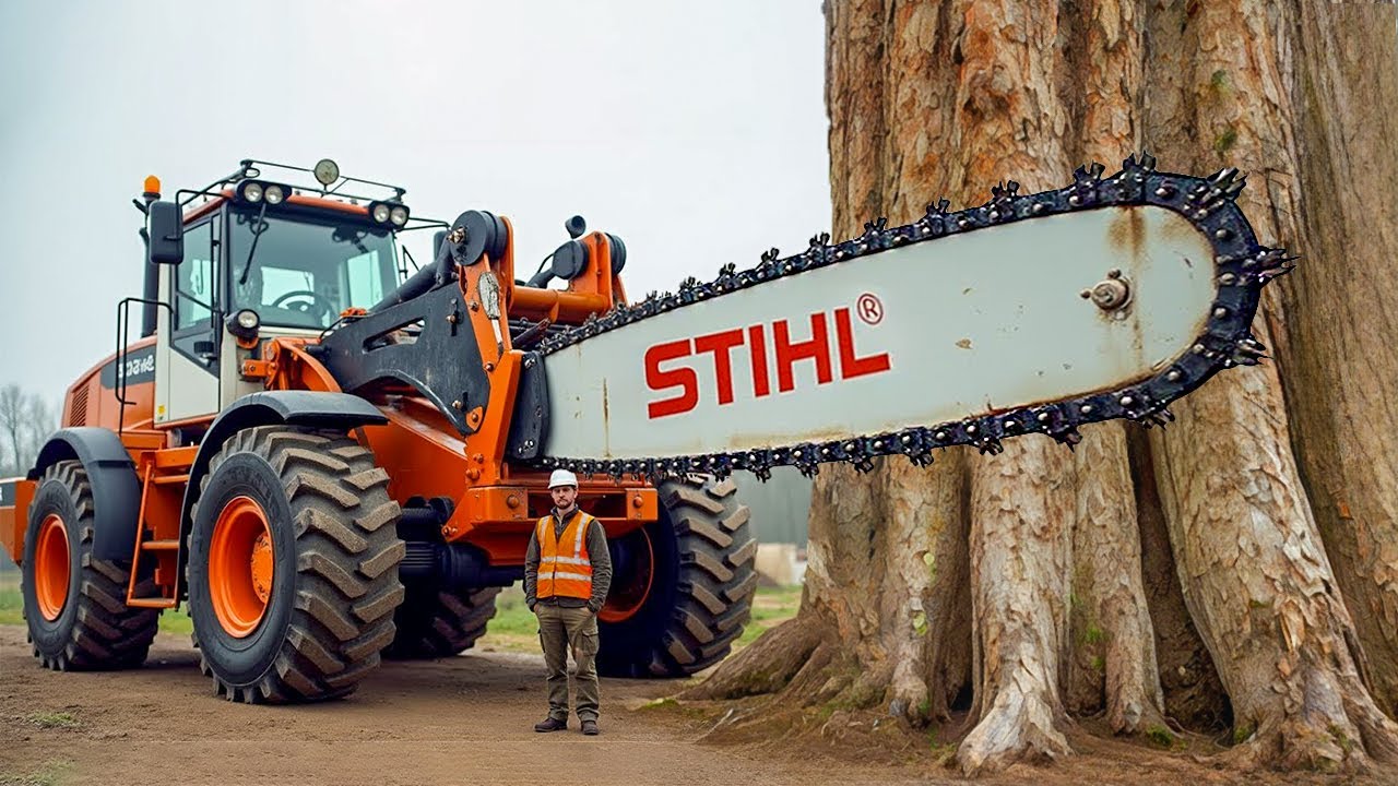 Extreme Dangerous Fastest Big Chainsaw Cutting Tree Machines | Monster Stump Removal Excavator #42