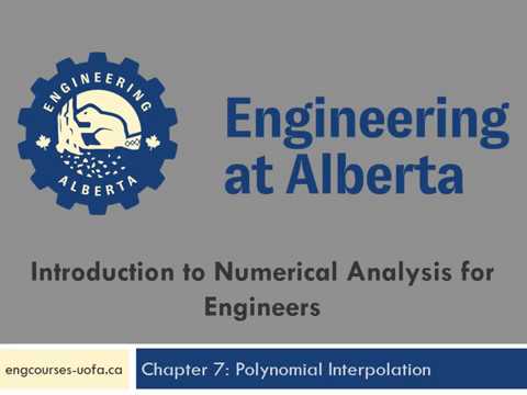 Chapter 7: Polynomial Interpolation (Part 2 - Newton Interpolating Polynomials)