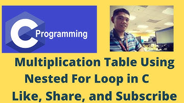 Multiplication Table Using Nested For Loop in C