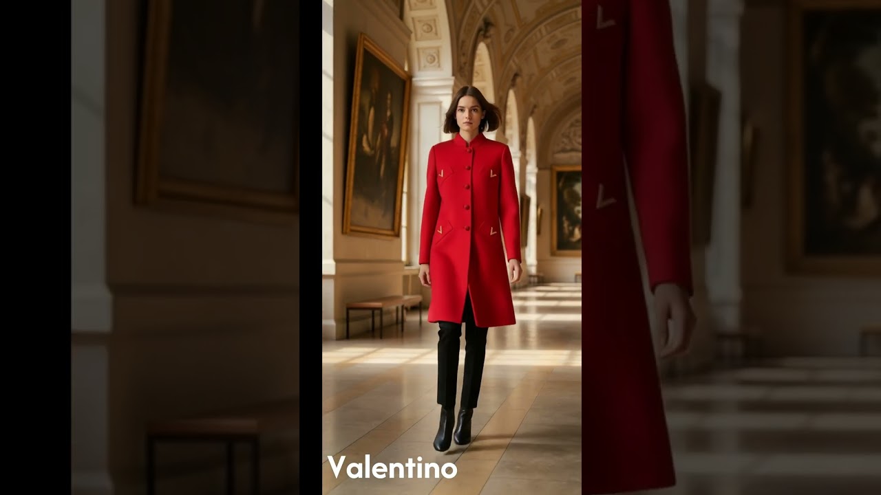 ❤️ The Valentino Virgin Wool Coat in crimson defines modern elegance — tailored perfe...