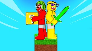 Roblox Bedwars But One Block Skyblock