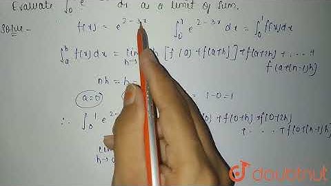 Evaluate int0 1e^(2-3x)dxas a limit of a sum. | 12 | INTEGRATION | MATHS | NAGEEN PRAKASHAN ENGL...