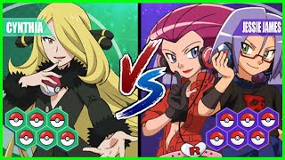 Pokemon Battle Pedia: Cynthia Vs Jessie and James (Team Rocket)