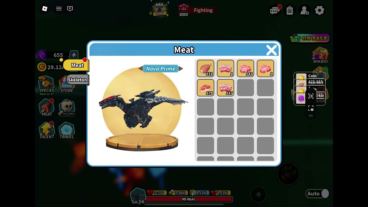 Evolved to level 57 in dinosaur evolution  chronodrak