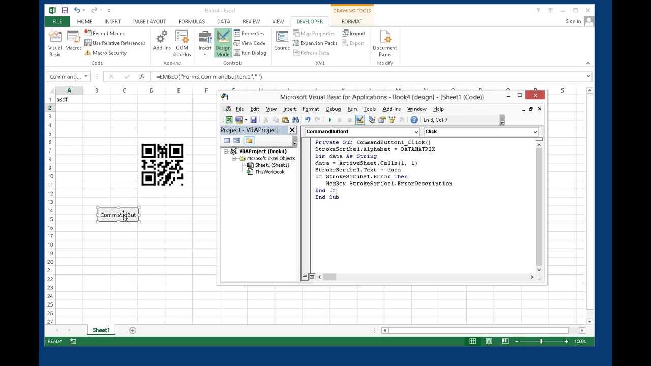 Barcode In Excel 2013