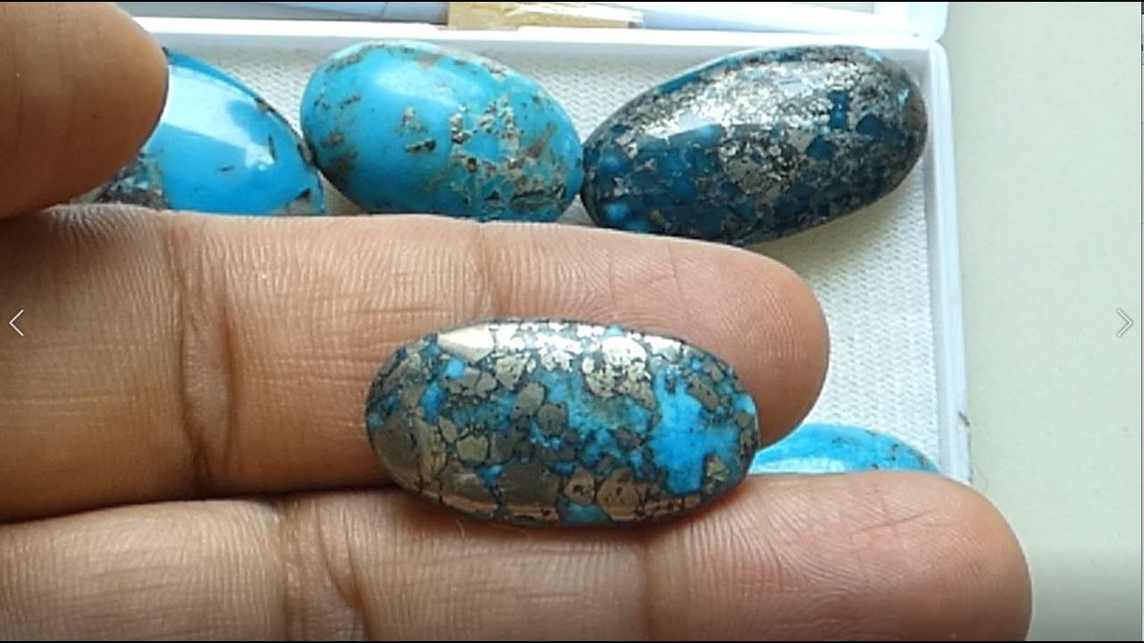 Natural Persian Turquoise With Fools Gold Matrix Youtube