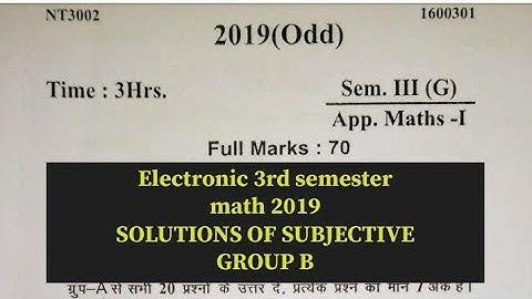 EC 3rd sem sol of subjective Math 2019 group B