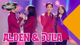 Alden Richards and Julia Montes perform ‘Leaves’ on ‘AOS!’ | All-Out Sundays screenshot 1