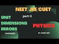 Most important for neetjeecuetunit and dimensions part3 iit pmt