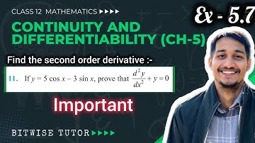 If y = 5 cos x - 3 sin x , prove that d²y/dx² is equal to 0